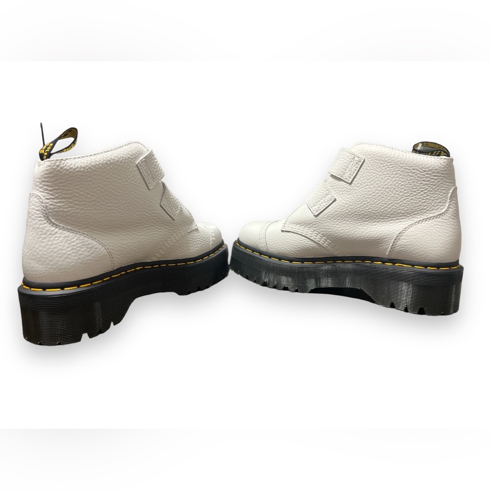 Doc Dr Martens Women's Devon Flower Buckle Platform Boots Sz 10 White Learther - Picture 8 of 11